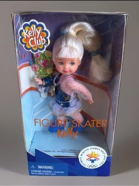Mattel Kelly Club Figure Skater Doll in Blue & Pink Outfit